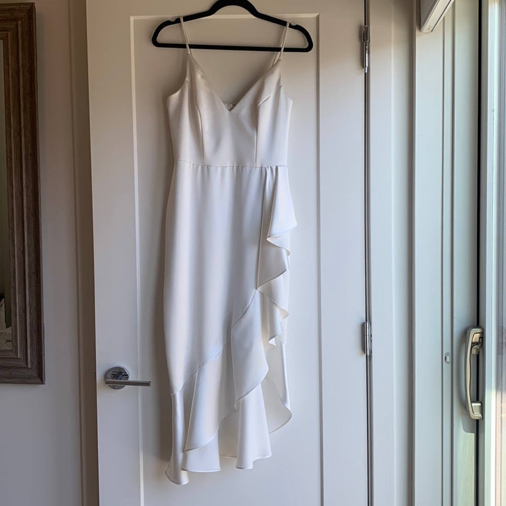 Size 4 Aqua Formal White Dress